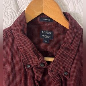 J.Crew Factory Brushed twill shirt red and black